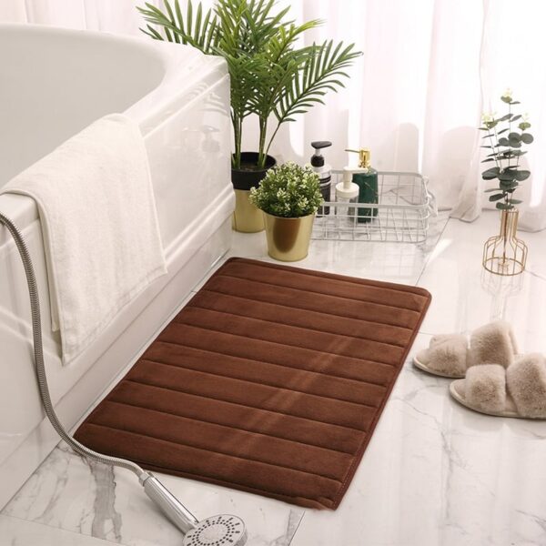 Non Slip Bathroom Mat Household Soft Coral Fleece Absorbent - Image 5