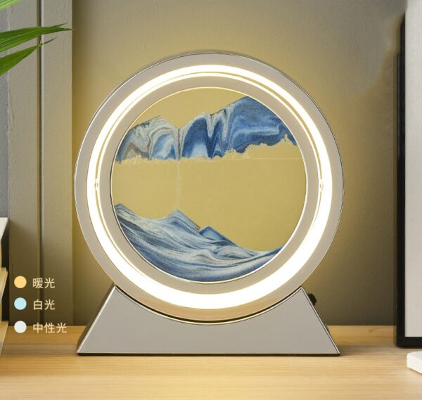 LED Light Creative Quicksand Table Lamp Moving Sand Art Picture 3D Hourglass Deep Sea Sandscape Bedroom Lamp - Image 34