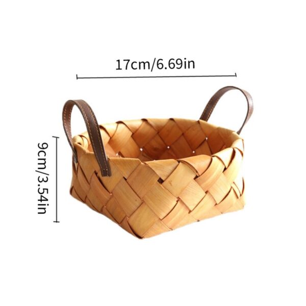 Desktop Storage Basket Fruit Vegetable Basket Bread Basket Hand Woven Bamboo - Image 17