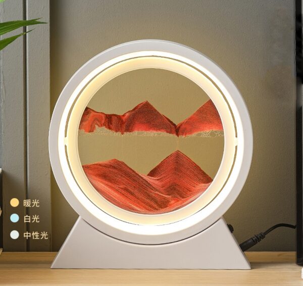 LED Light Creative Quicksand Table Lamp Moving Sand Art Picture 3D Hourglass Deep Sea Sandscape Bedroom Lamp - Image 37