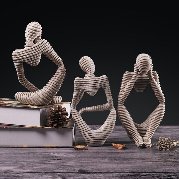 Nordic Simple Yoga Figure Statue Resin Figurine Office - Image 12