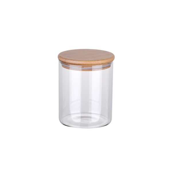 Mason Candy Jar For Spices Glass bamboo Cover - Image 6