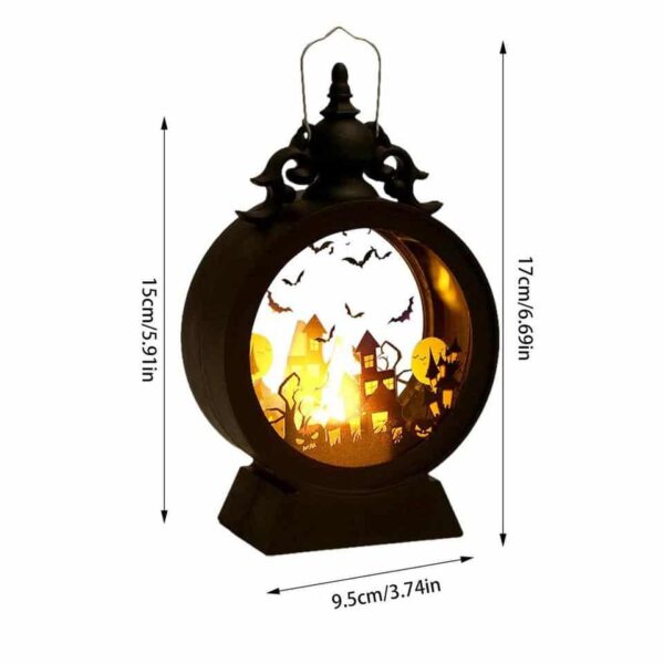 Halloween Witch Pumpkin Lantern Portable LED Vintage Castle Lantern - Image 2