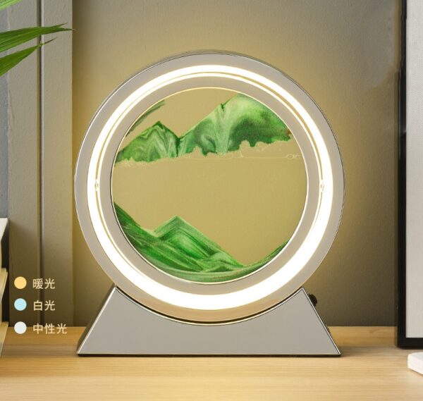 LED Light Creative Quicksand Table Lamp Moving Sand Art Picture 3D Hourglass Deep Sea Sandscape Bedroom Lamp - Image 32