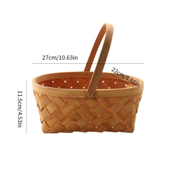 Desktop Storage Basket Fruit Vegetable Basket Bread Basket Hand Woven Bamboo - Image 19