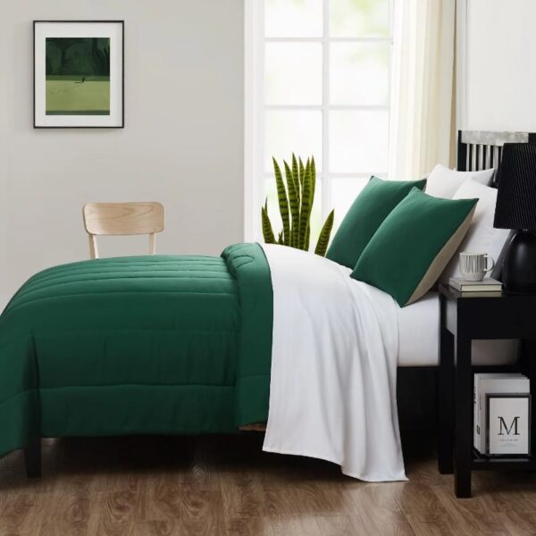 Mainstays Green 7 Piece Bed in a Bag Comforter Bedding Set with Sheets - Image 4