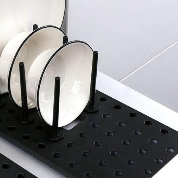 Kitchen Telescopic Dish Plate Shelf Drying Rack - Image 7