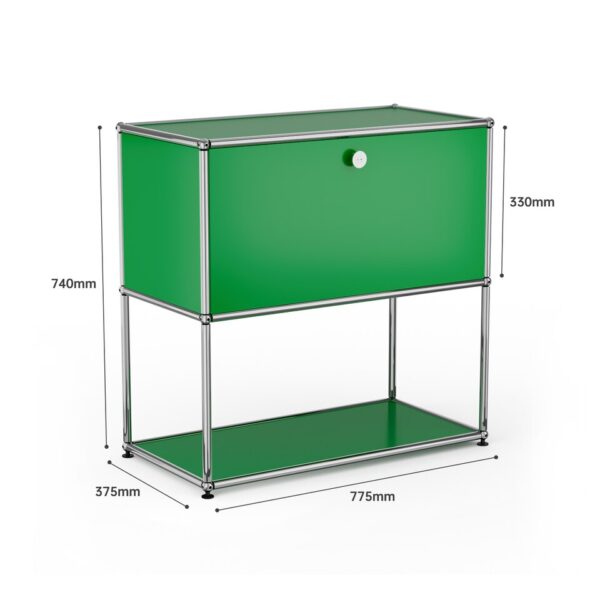 Green Storage Cabinet Living Room Bedroom Furniture 2 Drawer - Image 5