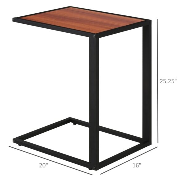 C-Shaped Side Table, Sofa End Table with Metal Frame, - Image 3