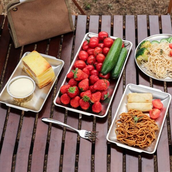 Metal Plates for Eating Cooking Tableware Stainless Steel - Image 7