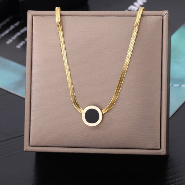 Retro Double Layer Hollow Thick Clavicle Chain Stainless Steel Necklace For Women - Image 28