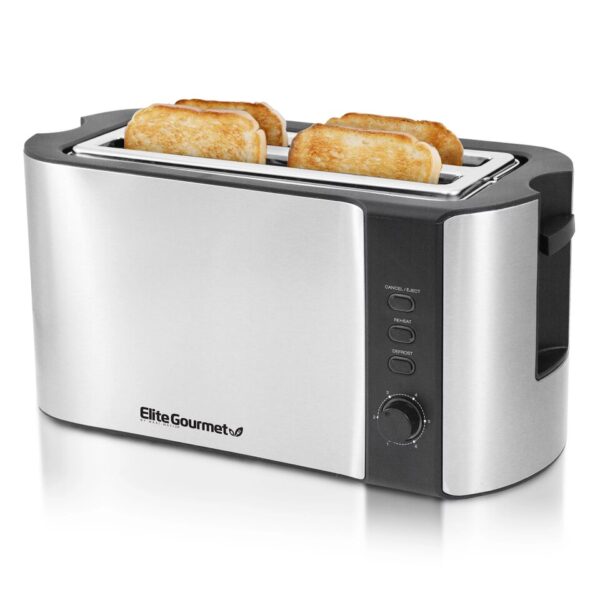 Elite Cuisine Elite Gourmet ECT-3100 4 Slice Long Toaster Bread Toaster