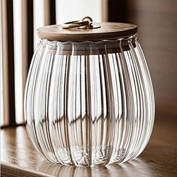 Kitchen Glass Canister Clear Glass Apothecary Jars With Lid - Image 5