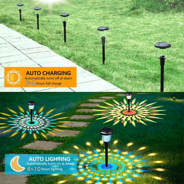 LED Solar Outdoor Lights Garden Lamp RGB Multi-Color  Waterproof Solar Lights - Image 3