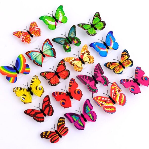 Butterfly Night Lights Pasteable 3D Butterfly Wall Stickers Lamps 1/5PCS Home Decoration - Image 2