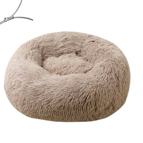Round Dog Bed Cushion Soft Plush Cat Beds for Dog Cat Winter Warm Sleeping - Image 3
