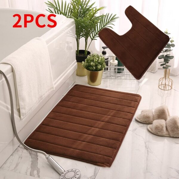 Non Slip Bathroom Mat Household Soft Coral Fleece Absorbent - Image 3