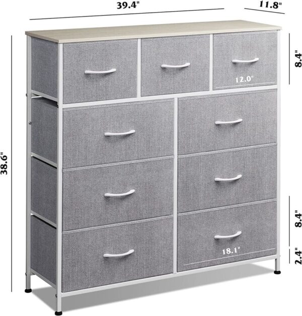 9 drawer dresser, fabric storage tower in bedroom, corridor, nursery and wardrobe - Image 5