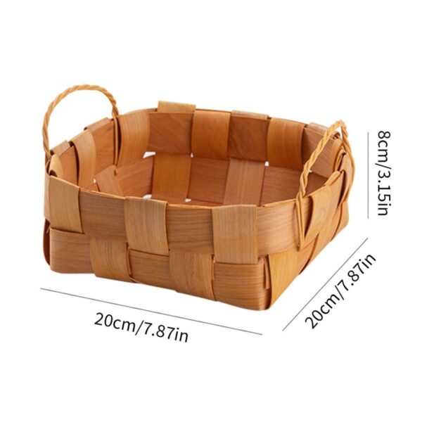 Desktop Storage Basket Fruit Vegetable Basket Bread Basket Hand Woven Bamboo - Image 18