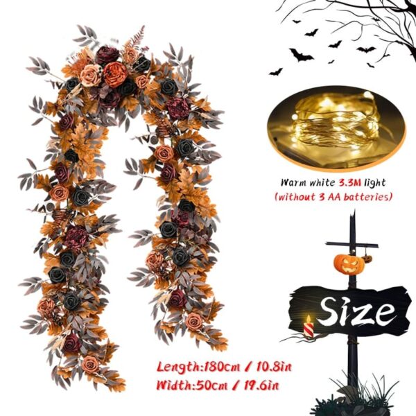 Halloween Wedding Table Garland Artificial Flower Willow Fireplace Front Door Decor - Image 3