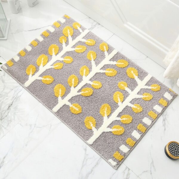 Leaves Non-Slip Bath Floor Mat Bathroom Fluffy Cashmere - Image 7