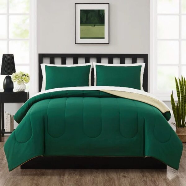 Mainstays Green 7 Piece Bed in a Bag Comforter Bedding Set with Sheets