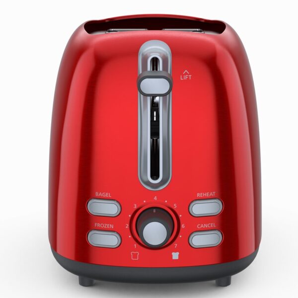 Fast shipping 2-Slice Toaster, Candy Apple Red kitchen bread grill Toasting Machine - Image 6