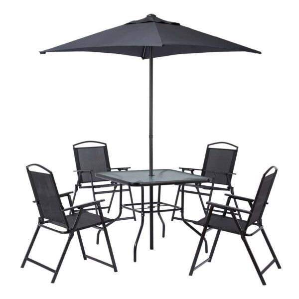 Mainstays Albany Lane 6 Piece Outdoor Patio Dining Set, Grey - Image 8