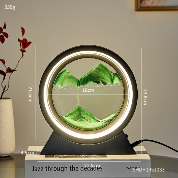 LED Light Creative Quicksand Table Lamp Moving Sand Art Picture 3D Hourglass Deep Sea Sandscape Bedroom Lamp - Image 28