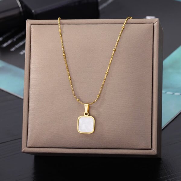 Retro Double Layer Hollow Thick Clavicle Chain Stainless Steel Necklace For Women - Image 23