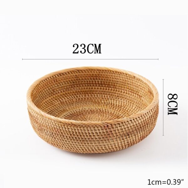 Hand-woven Rattan Wicker Basket Fruit Tea Snack Bread  Cosmetic Rectangular Storage Box Household Kitchen Supplies - Image 15