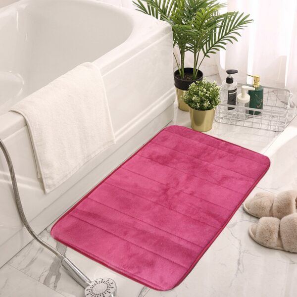 Home Bath Mat Coral Fleece Bathroom Floor Carpet Absorbent Non-slip Memory Foam - Image 16