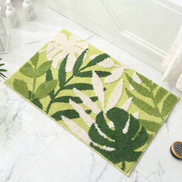 Leaves Non-Slip Bath Floor Mat Bathroom Fluffy Cashmere - Image 10