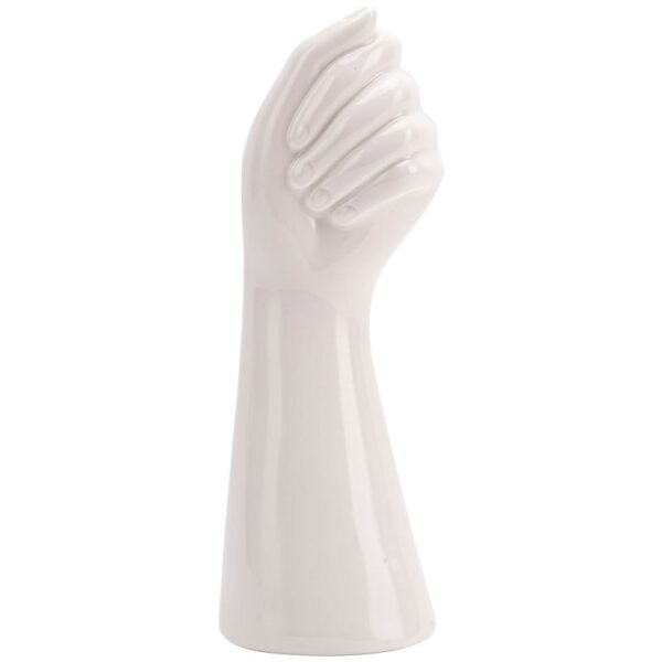 Modern Art Vases White Ceramic Hand Vase For Hydroponic Flower Arrangement Desktop - Image 6