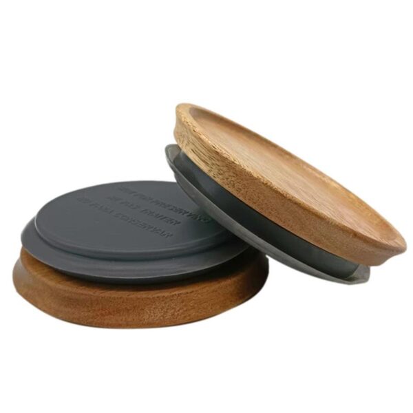 Mason Jar Lids 6 Pack Wooden Mason Jar Lids For Wide Mouth Storage Lids - Image 2