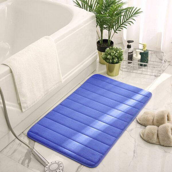 Home Bath Mat Coral Fleece Bathroom Floor Carpet Absorbent Non-slip Memory Foam - Image 6