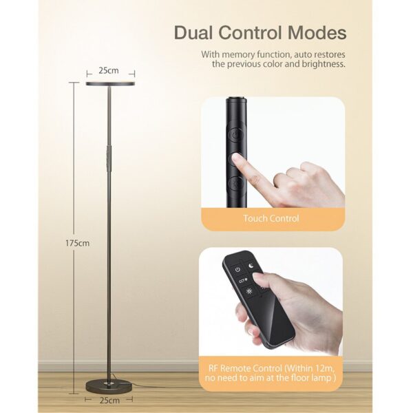 24W Modern LED Floor lamp Remote Control OR Touch - Image 6