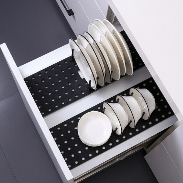 Kitchen Telescopic Dish Plate Shelf Drying Rack