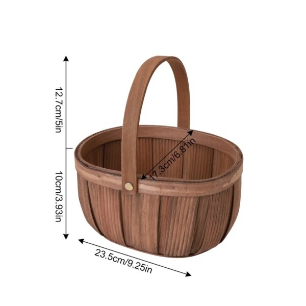 Desktop Storage Basket Fruit Vegetable Basket Bread Basket Hand Woven Bamboo - Image 16