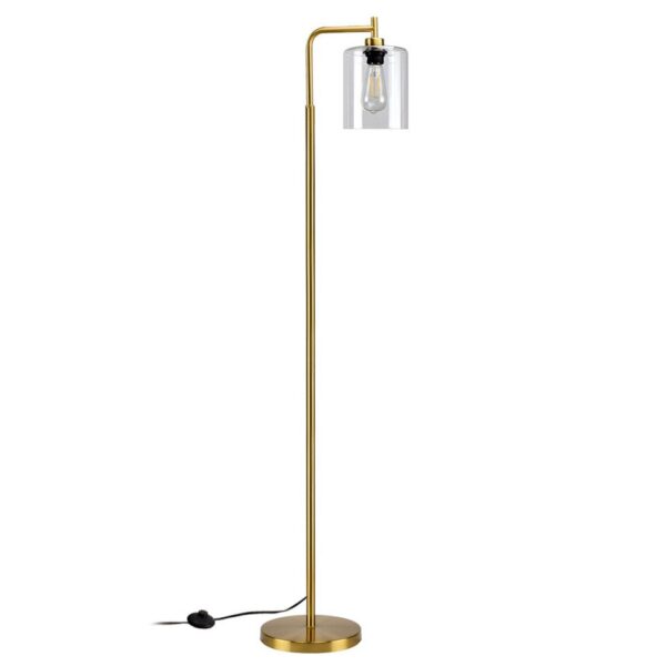 Depuley Nordic Vertical Metal LED Floor Lamp Glass Shade Brass Pole Arc Tall Lighting for Living Bedroom - Image 5