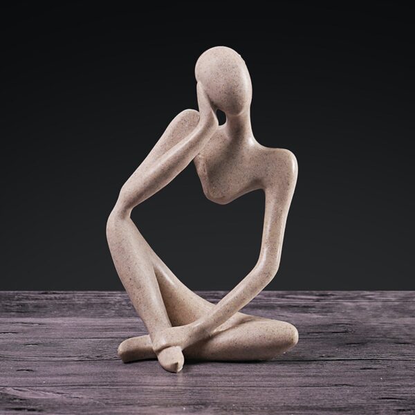 Nordic Simple Yoga Figure Statue Resin Figurine Office - Image 4