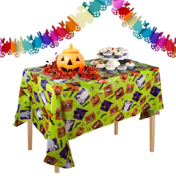 Halloween Disposable Tablecloths Pumpkin Ghost Bat Theme - Image 6