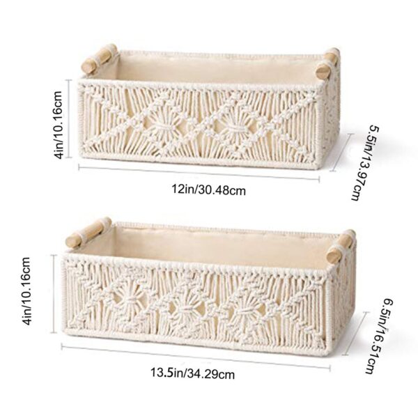 2PCS Nordic Cotton Rope Storage Baskets Woven Desktop Sundries Kids Toys Organizer Box Baby Dirty Clothes Laundry Basket Hamper - Image 2