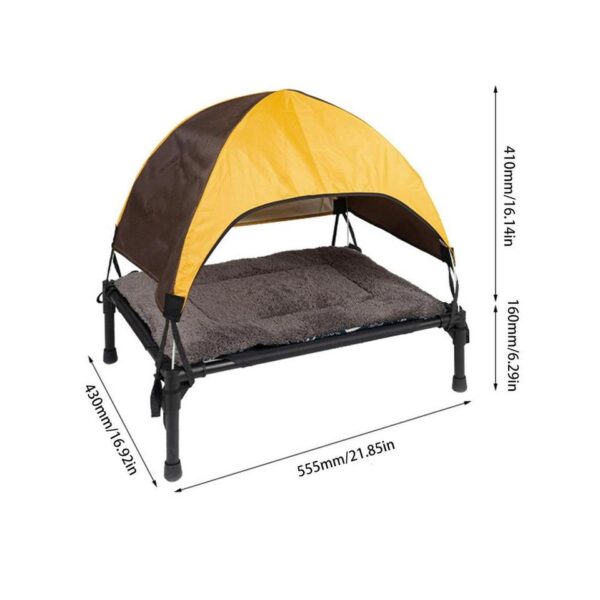 Outdoor Dog Bed Foldable Elevated Dog Bed With Removable Canopy Portable - Image 4