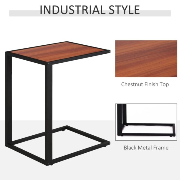 C-Shaped Side Table, Sofa End Table with Metal Frame, - Image 2