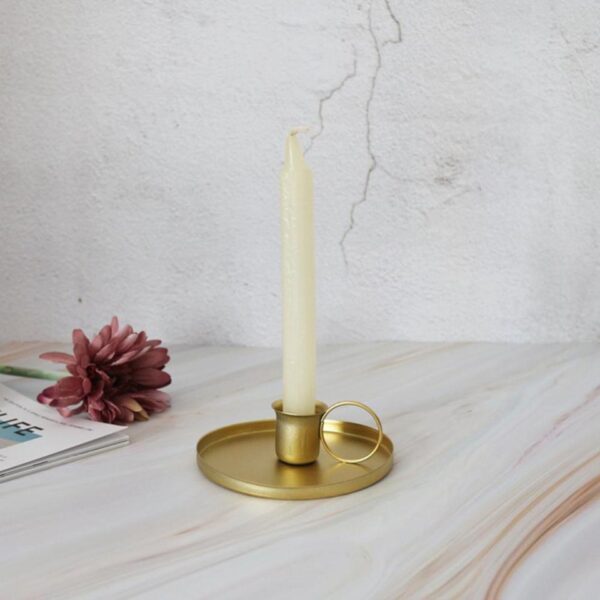 Retro Black Gold Plated Candle Holder Christmas - Image 2