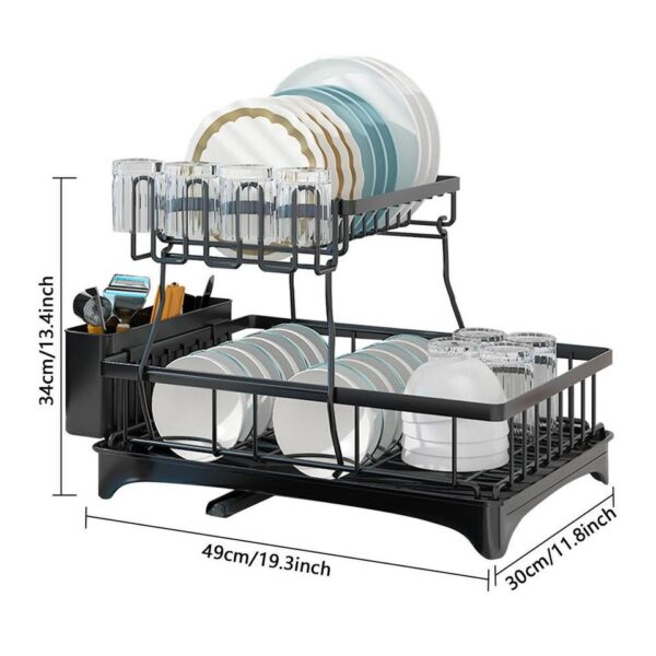 Dish Drying Rack 2 Tier And Rust Proof Dish Organizer - Image 5