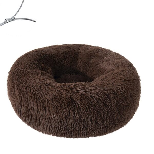 Round Dog Bed Cushion Soft Plush Cat Beds for Dog Cat Winter Warm Sleeping - Image 7