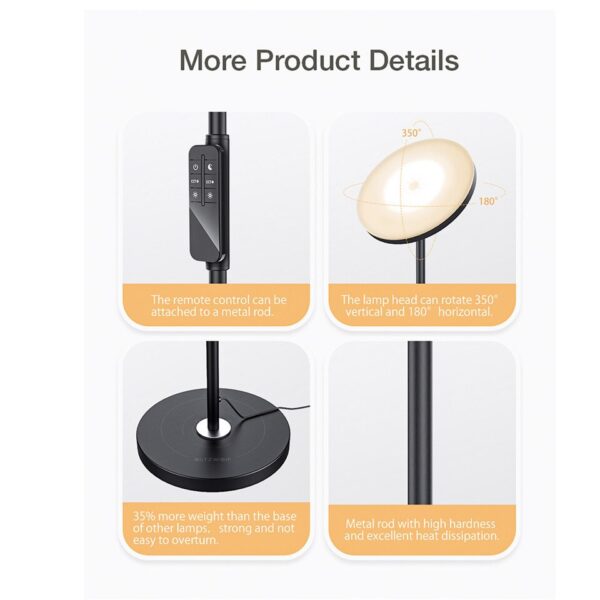 24W Modern LED Floor lamp Remote Control OR Touch - Image 5