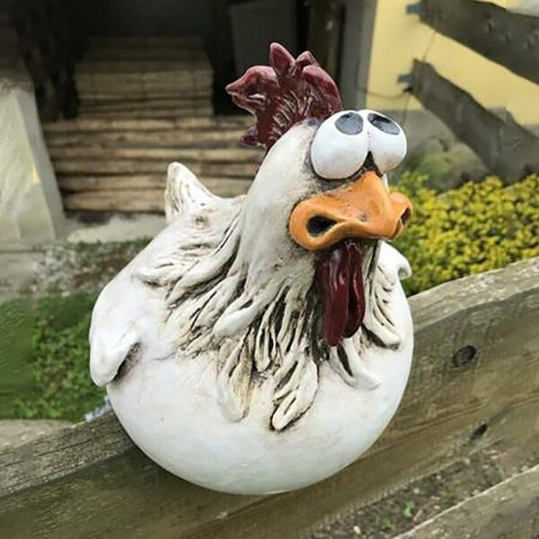 Funny Chicken Fence Decor Statues - Image 9